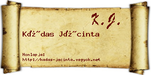 Kádas Jácinta névjegykártya